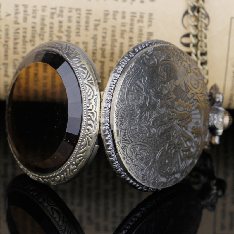 Vintage Map Quartz Pocket Watch Chain Pendant Necklace reloj de bolsillo Men Fob Watch Gift CF1059