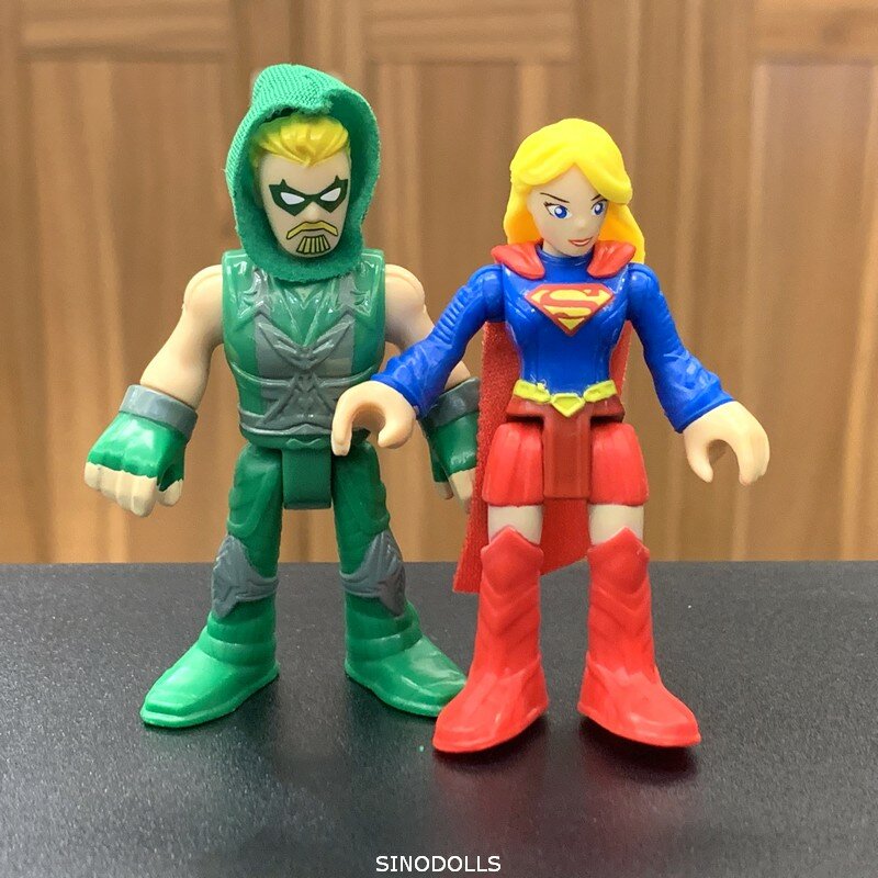 4 Uds Fisher DC SUPER chica héroe y flecha verde de figuras de acción juguetes de regalo