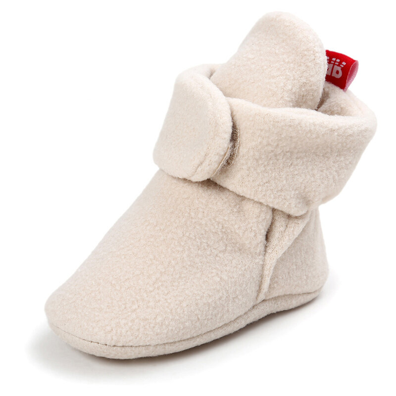 0〜18か月の赤ちゃんと女の子のためのベビーシューズ,幼児のための最初の綿のブーツ,暖かく快適,柔らかいソール,滑り止め,新生児用