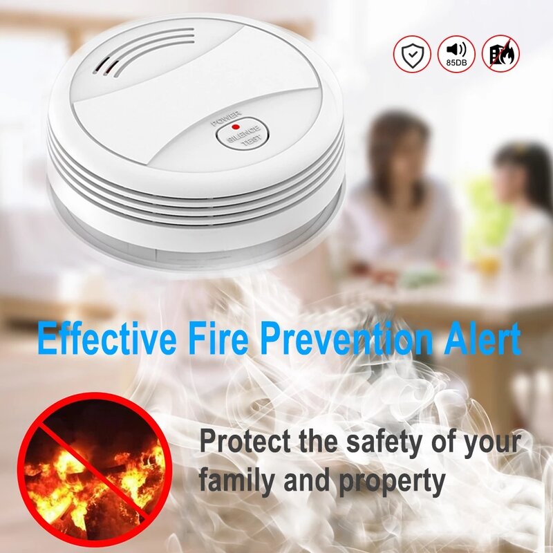 Sensor Detector de humo inteligente con WiFi, alarma de seguridad para el hogar, protección contra incendios, certificación EN14604, Tuya, 80DB