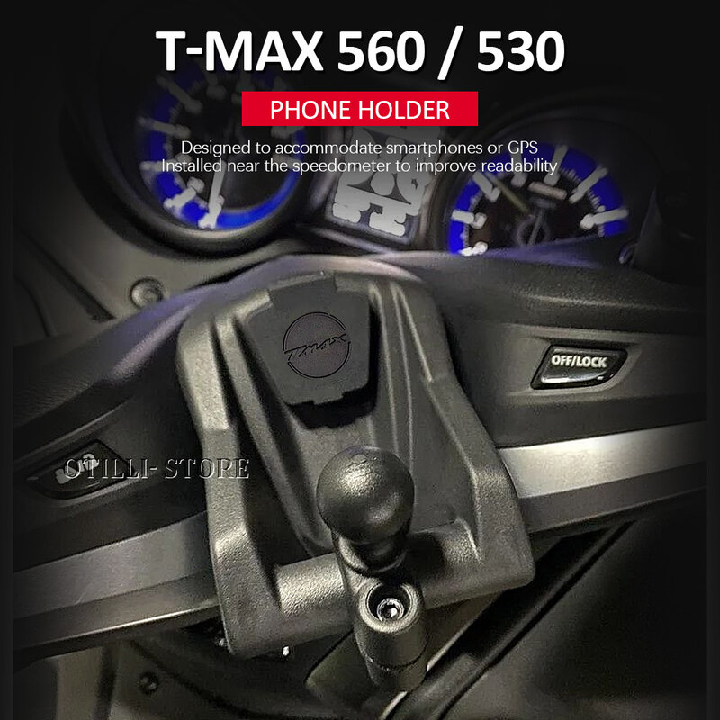 야마하 Tmax T-max 560 T MAX 530 DX SX 오토바이 전화 탐색 브래킷, 무선 USB 충전 포트 변환기 홀더 마운트
