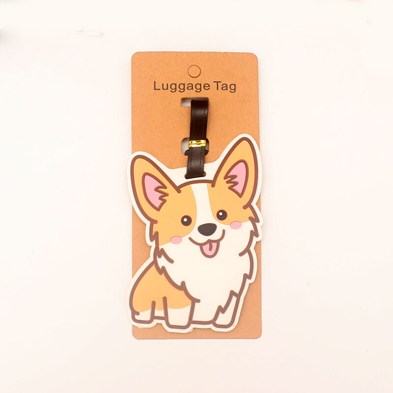 Newest Travel Accessories Luggage Tag Creative Corgi &Cat Suitcase Fashion Style Silicon Portable Travel Label  ID Addres Holder