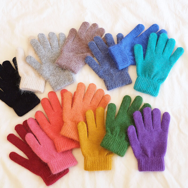 2021 nowe królicze dziewiarskie różowe rękawiczki rękawiczki damskie zimowe rękawiczki z futra królika damskie zimowe rękawiczki damskie dziewczęce rękawiczki