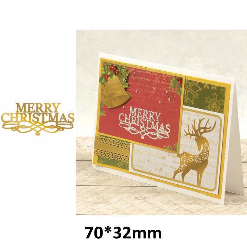 ร้อนฟอยล์แผ่น Merry Christmas Deer เกล็ดหิมะ DIY Scrapbooking Photo Album Card ทำใหม่2019