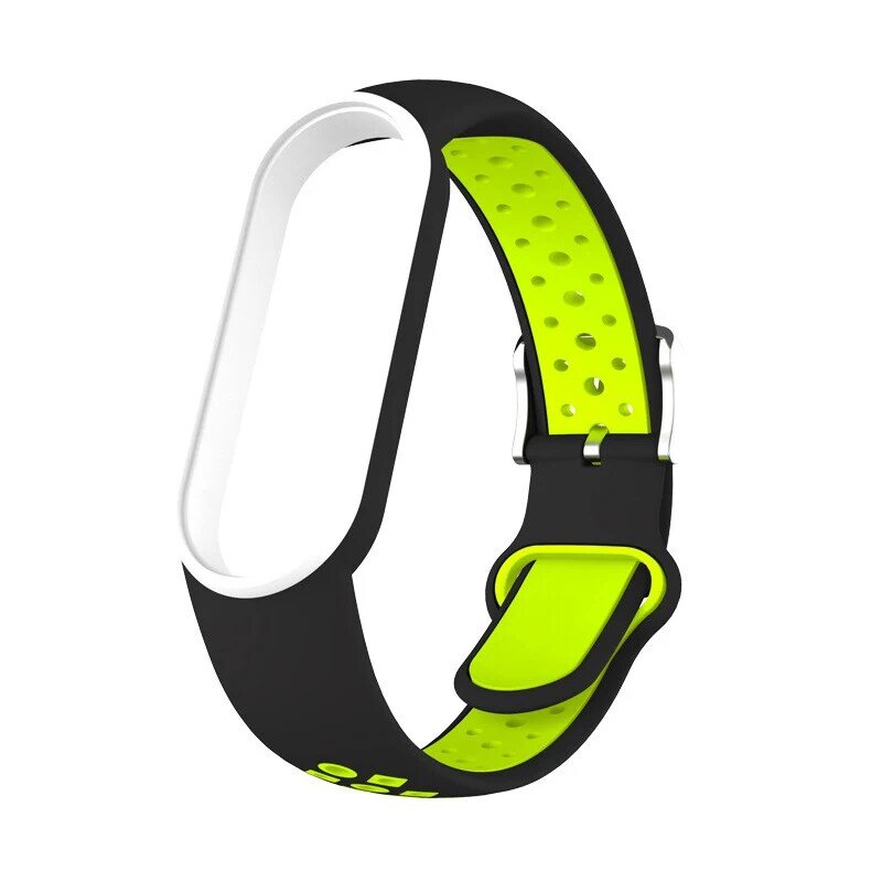 Belt For Xiaomi Mi Band 5 6 Two-color Silicone Bracelet Sport Breathable Strap For Miband 5 Miband7 Replacement Wristband