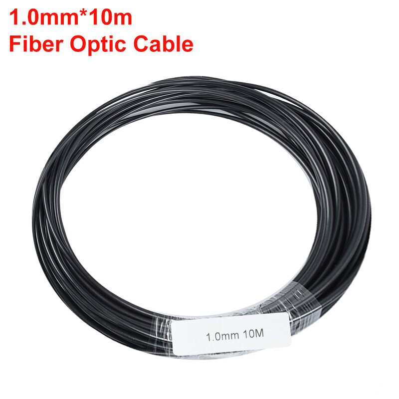 Diâmetro interno plástico preto 1mm do cabo da fibra ótica do brilho da extremidade do revestimento pmma de 10m para a iluminação decorativa