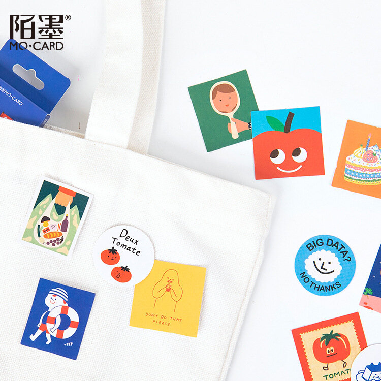 Mohamm 45 PCS Kotak Stiker Menyenangkan Planet Lucu Kartun Dekorasi Stiker Serpihan Scrapbooking Hadiah Gadis Sekolah
