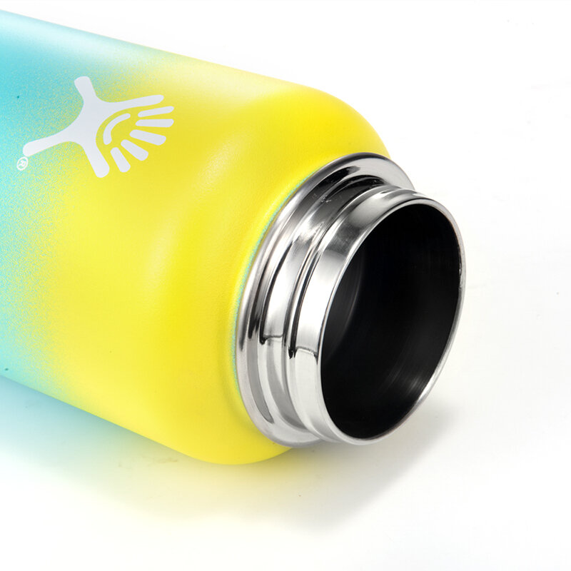 Hydro Flask-botella de agua deportiva, botella de agua aislada de acero inoxidable, tapa de paja