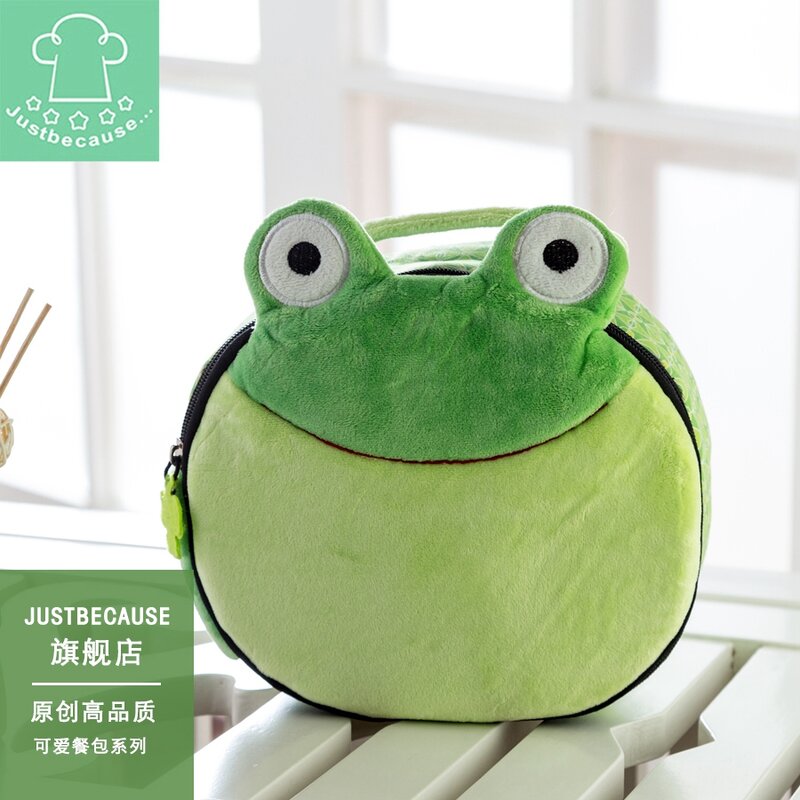Kawaii Baby Lunch Bag Frog for Kids borsa per alimenti impermeabile borsa collare bianco Frog Prince Toy Girl Lunch Baby Doll