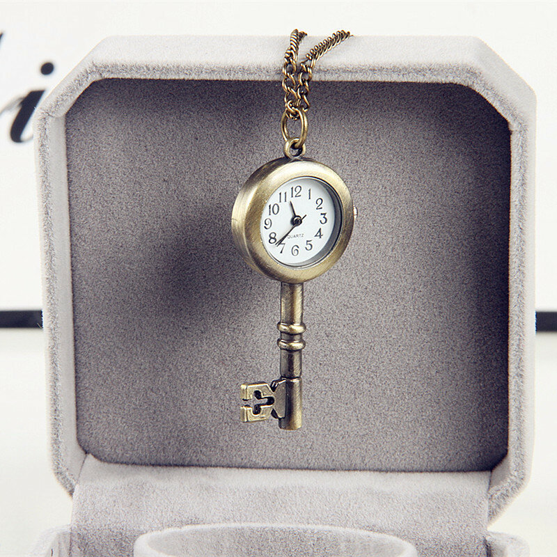 学生アンティーク革新的なネックレスオープニングドア懐中時計