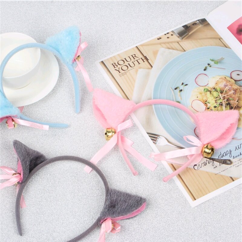Halloween cute cat ears 6 colors headband cat headwear maid cat girl cosplay anime party dance party headband hairpin with bell