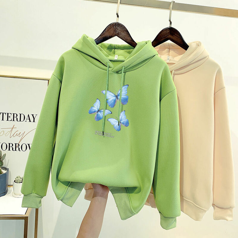 Lalang Kaos Sweater Ukuran Besar Wanita Atasan Musim Dingin Baju Kawaii Sweater Lengan Panjang Gaya Korea Hoodie Harajuku Ukuran Besar Wanita