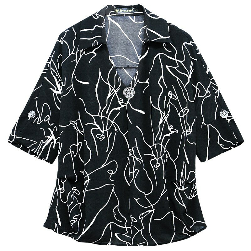 Женская блузка размера плюс 6XL, женские рубашки, летняя стильная блузка, шифоновые Женские топы и рубашки, повседневные Модные женские блузки 2020