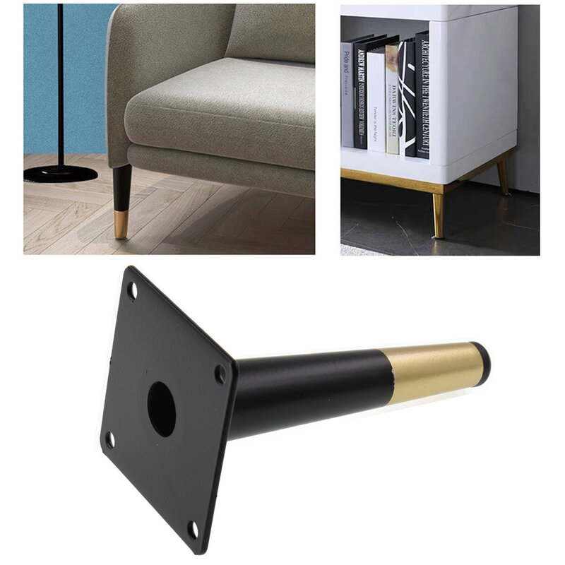Metal Furniture Legs,Furniture Feet Leg for Nightstand,Desk,Sofa,Cabinet,Bed,Cupboard,Dresser with Rubber Floor Protectors 4PCS