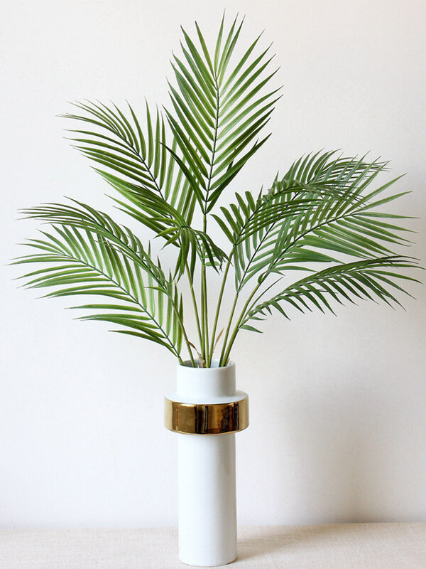 Plastic Kunstmatige Palm Blad Planten Green Desert Zomer Decoratie Tropische Fake Plant Tuin Thuis Jungle Party Decor Bruiloft