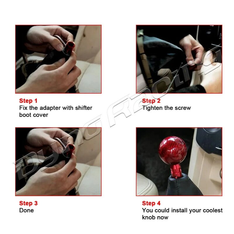 Manual engrenagem Shift Knob Adapter, Thread Car, liga de alumínio, M10x1.5, M12x1.25