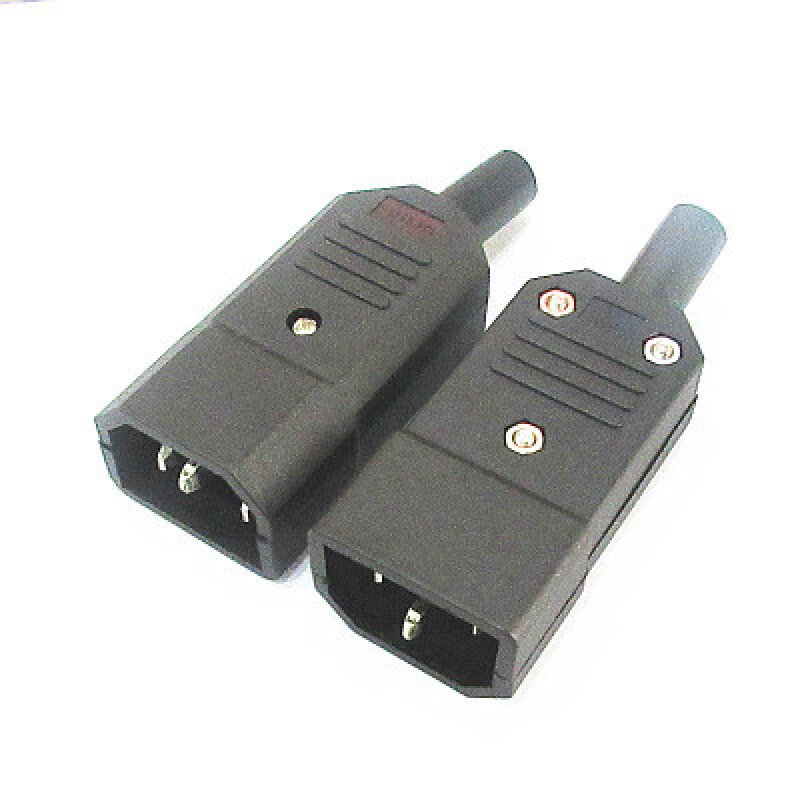 AC-01 IEC320 C14 C13 Sakelar Sekring Tiga Lubang Kabel Pengisi Daya Soket Pria dan Wanita Soket Panel Daya AC