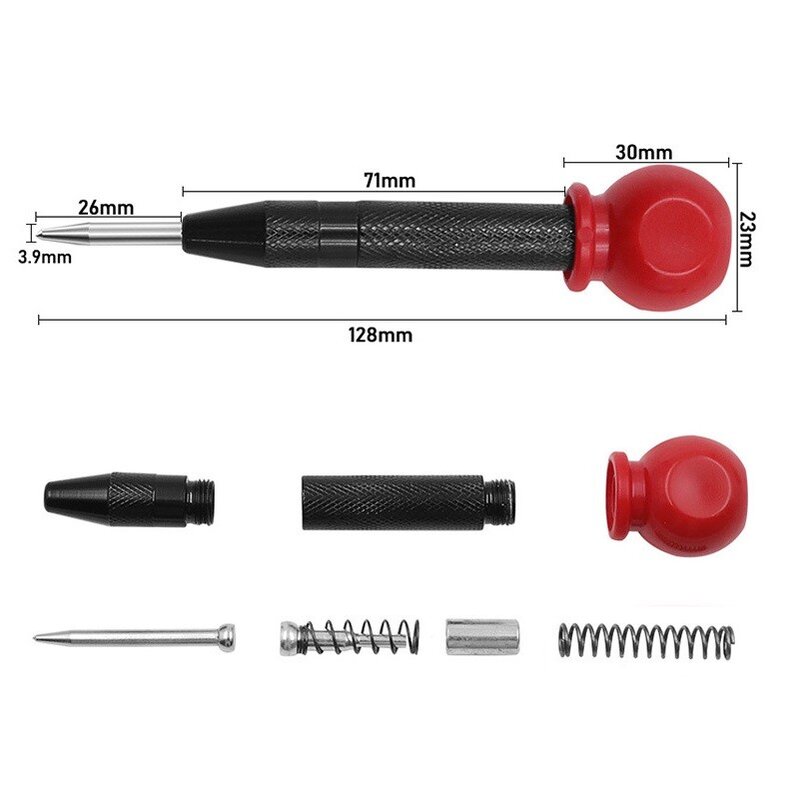 1PC punktak automatyczny stolarz narzędzie sprężynowe narzędzie do znakowania dziurkacze Machinists Bit wiertniczy do otworów prasa do drewna Dent Marker