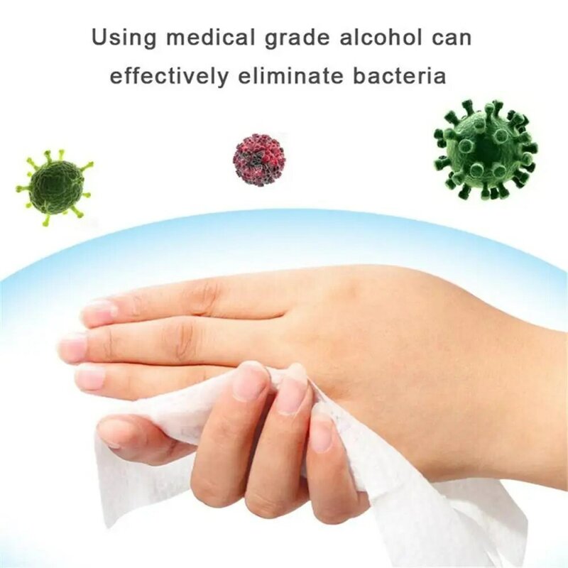 10pcs/box Disinfection Antiseptic Pads Alcohol Swabs Wet Wipes Skin Cleaning Care Sterilization First Aid Cleaning Tissue Box