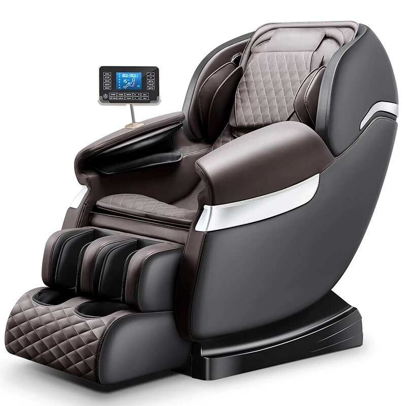 Syeosye luxo cadeira de massagem elétrica corpo inteiro 4d zero gravidade multi-funcional mais recente tela de toque de couro