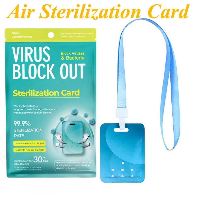 O dióxido de cloro portátil montado no pescoço do cartão da desinfecção 99% das bactérias remove a esterilização inodora pequena e clara
