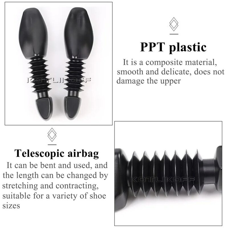 Sepatu Plastik Pembentuk Pohon Bentuk Tandu Dapat Disesuaikan untuk Wanita Pria Mencegah Lipatan Kerut Deformat Tandu Praktis 1 Pasang