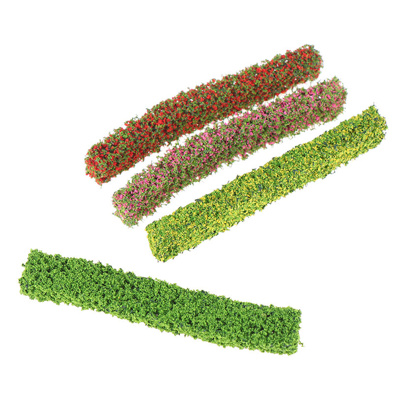 2Pcs Struik Strips Groen Zand Tafel Miniatuur Model Simulatie Diy Materialen Gras Hek Voor Outdoor Indoor Building Diorama