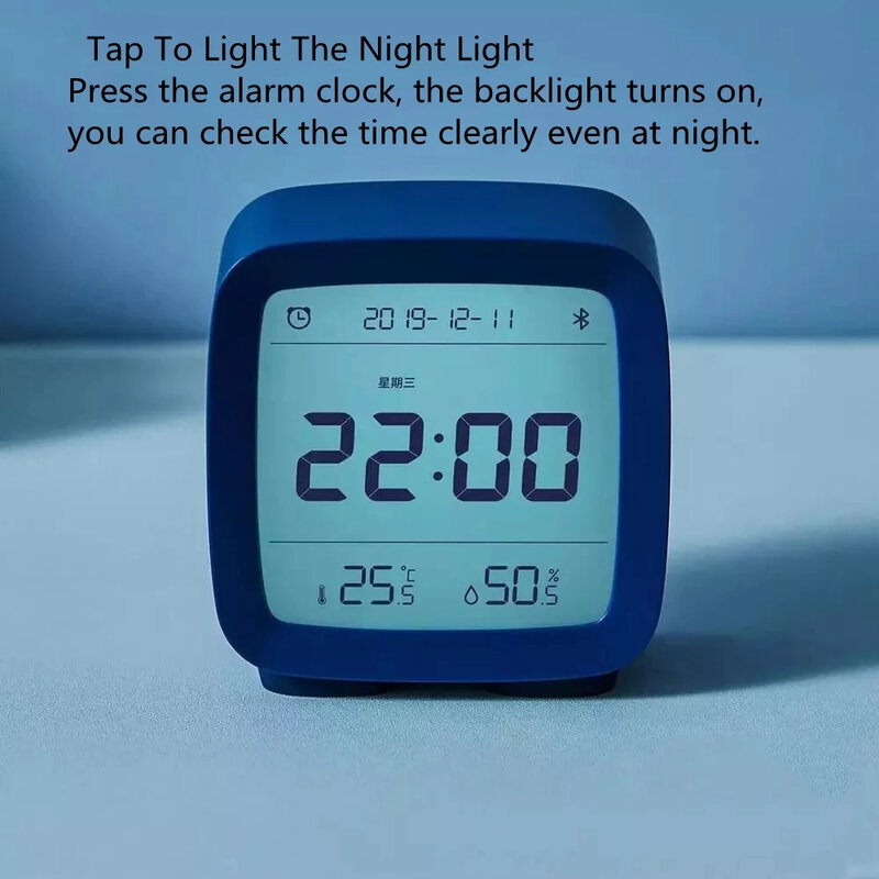 Оригинальный будильник Xiaomi Cleargrass с Bluetooth, дисплей температуры и влажности, ЖК-дисплей, регулируемый ночник с приложением Mijia