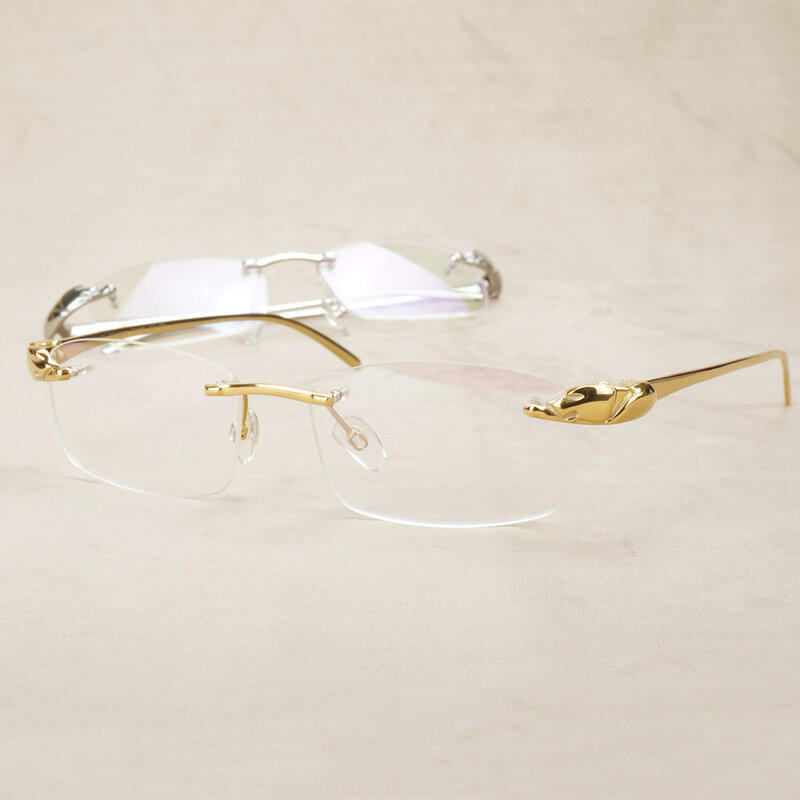 Montura transparente de anteojos Pantera Vintage para leer, gafas de lujo para decoración, gafas de mujer de moda