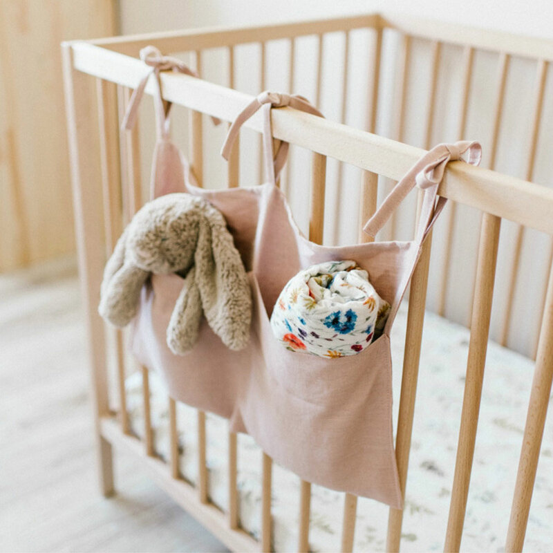 Tas Gantung Tempat Tidur Bayi Aksesori Tempat Tidur Bayi untuk Penyimpanan Tas Gantung Dekorasi Kamar Anak Laki-laki Perempuan Bumper Bayi In Sederhana