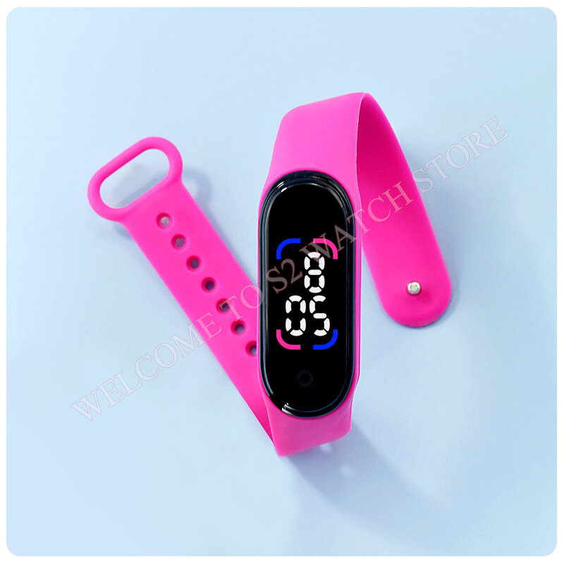 다채로운 실리콘 스트랩 어린이 시계, 귀여운 스포츠 방수 핑크 아기 소녀 디지털 시계, 최고의 선물, LED 시계 2022