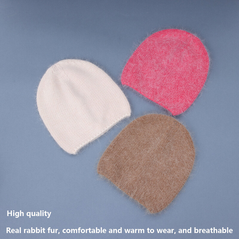 女性のためのウサギの毛皮の冬と秋の帽子,女性のための人気のビーニーキャップ,良質,ファッショナブル,2021