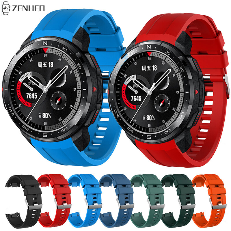 Tali gelang silikon 22mm untuk jam tangan Huawei Honor GS Pro gelang jam tangan pintar