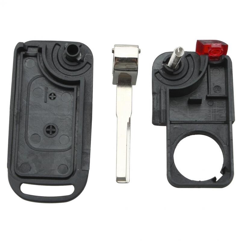 Hoogwaardige 2 Knoppen Duurzaam Vouwwagen Key Remote Fob Shell Case Vervanging Met Ongesneden Auto Flip Sleutel Geschikt Voor Benz