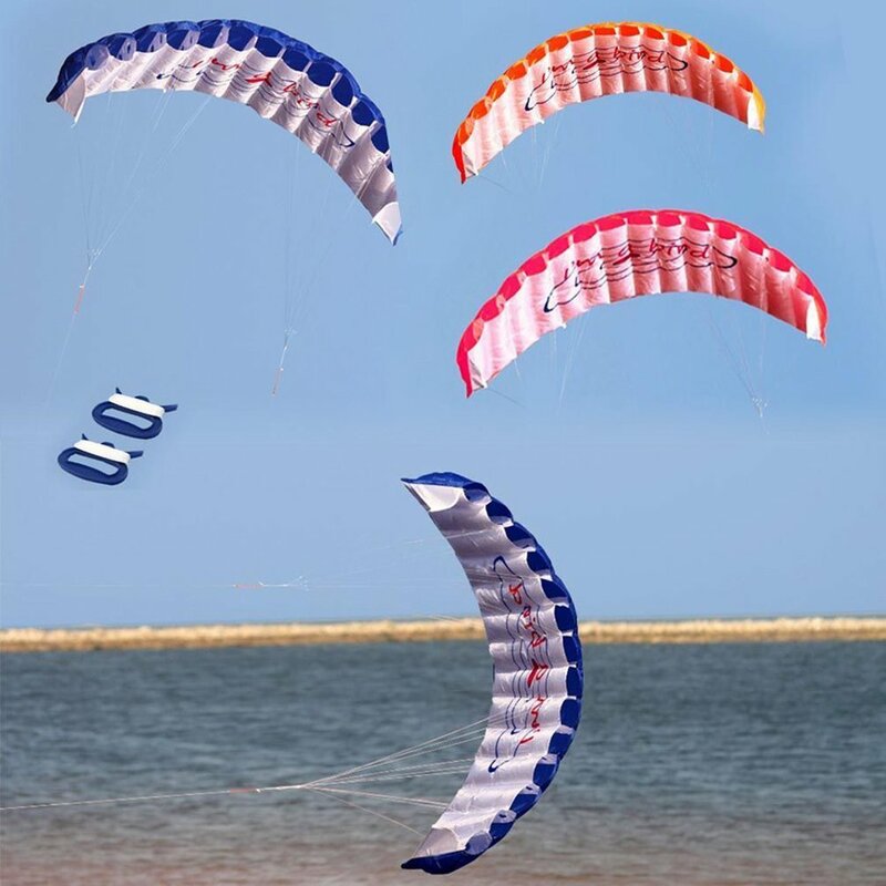 1.4m Dual Line Mix Color Stunt Parachute Soft Parafoil Sail Surfing Kite Sport Kite Huge Large Outdoor Activity Flying Kite