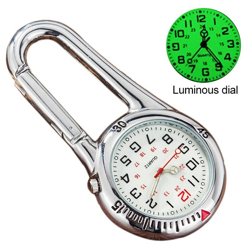 Clip-On Carbine Pocket Watch Nurse Watch Multi-function Compass Bottle Opener for Doctors Chefs Luminous Outdoor Sport Clock