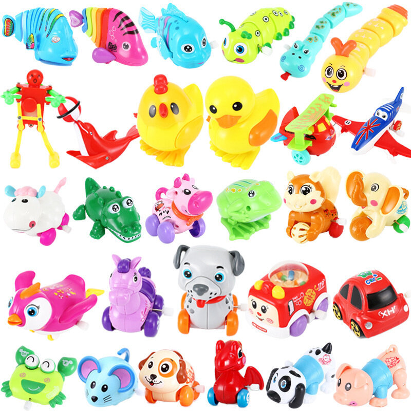 Bayi Lucu Mainan Anak-anak Musim Semi Clockwork Mainan Mini Menarik Kembali Melompat Katak/Anjing/Singa Angin Mainan untuk anak-anak Anak Laki-laki