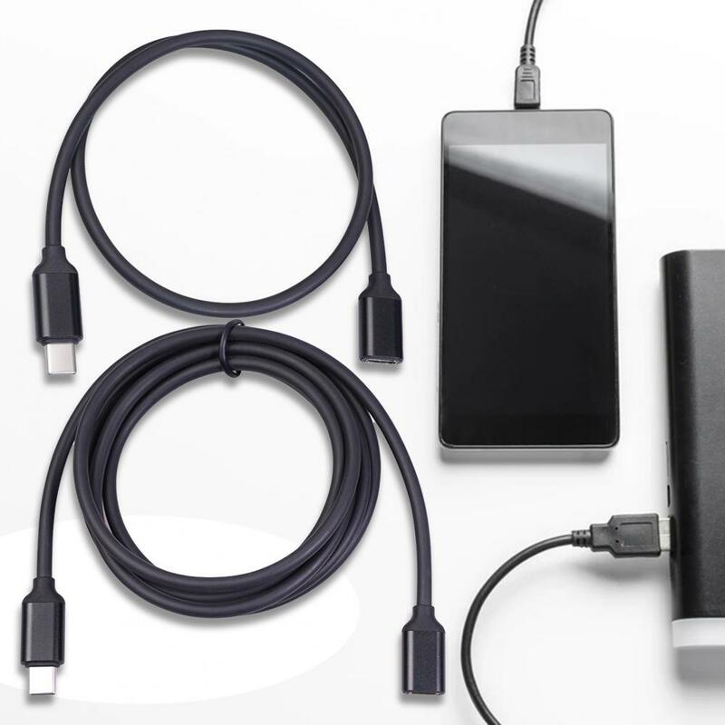 Kabel ekstensi Ponsel USB 2.0, kecepatan tinggi 3A tipe-c laki-laki ke Perempuan, kabel ekstensi pengisian daya Transfer Data untuk Laptop