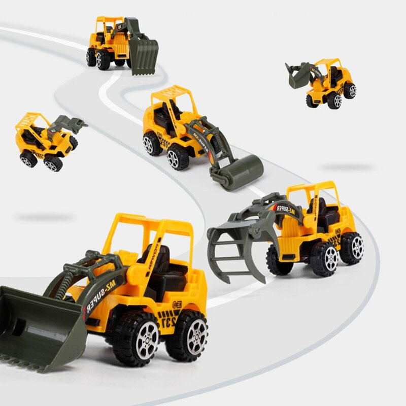 Mainan Anak Laki-laki Mobil Ekskavator Warna Acak Model Inersia Anak Mesin Ekskavator Plastik Mobil untuk Anak-anak Hadiah Natal Warna Acak