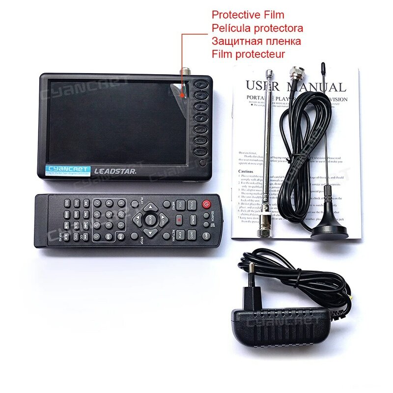 LEADSTAR-televisor de bolsillo D5, dispositivo de TV portátil de 5 pulgadas, DVB-T2, ATSC, ISDB-T, TDT, Digital y analógico, compatible con USB, TF, AC3