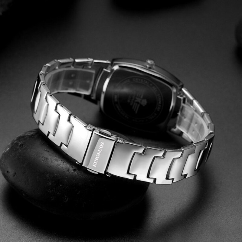Classic Design Couple Watches for Lovers Fashion Casual Womens Wristwatch Waterproof Tungsten Steel Coffee Gold Quartz Watch Men