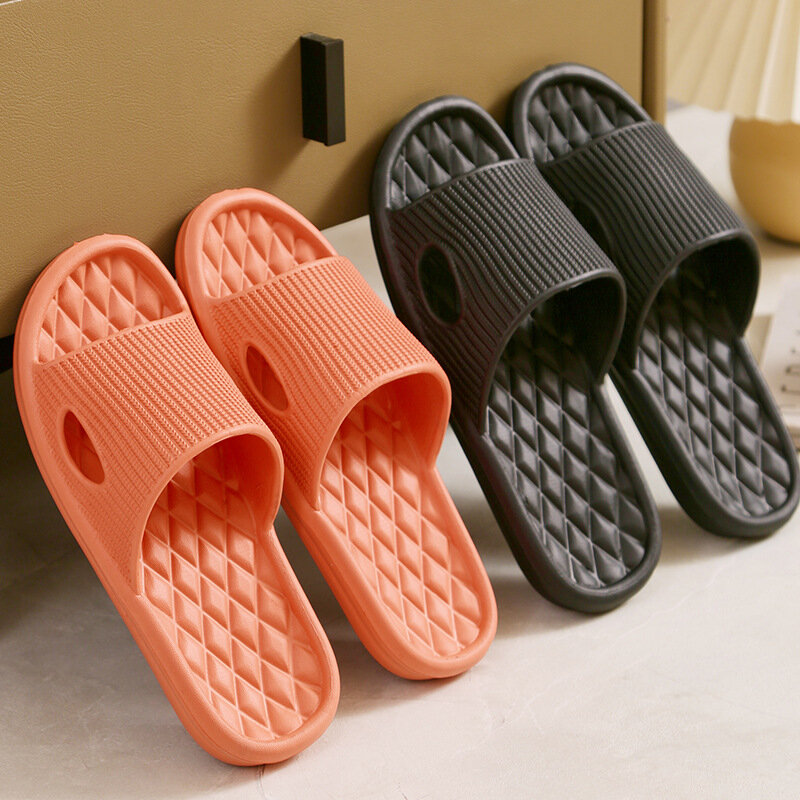 Soft Home Slippers Couple Summer Indoor Skid Proof Bathroom Slippers Sandals Hotel Solid Color Men Women Flip Flops Flat Shoes
