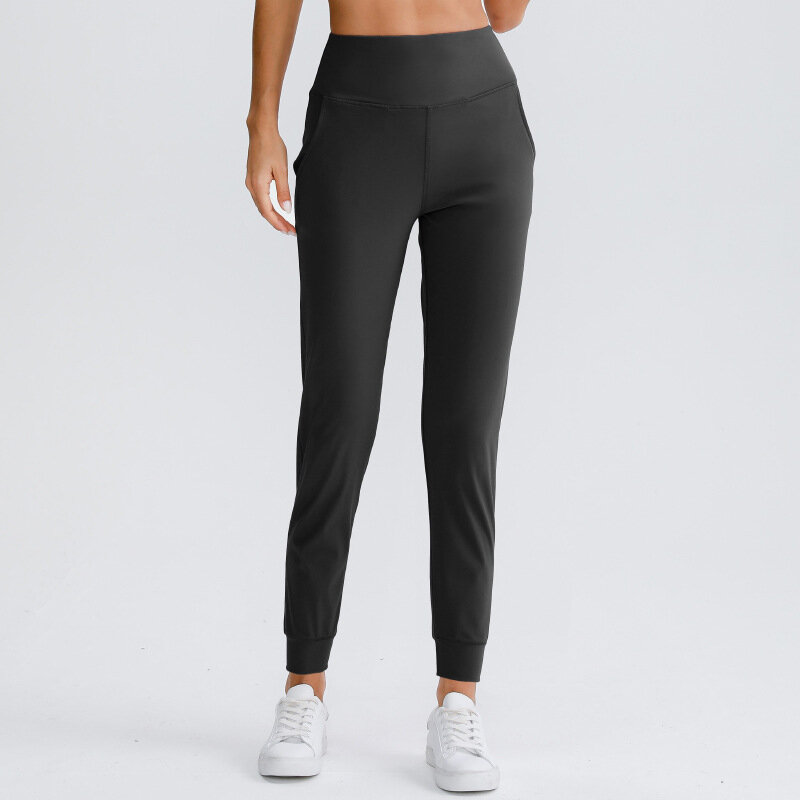 กางเกงโยคะสูงเอวกระเป๋า Leggings กีฬาผู้หญิงฟิตเนสออกกำลังกายเสื้อผ้าหลวมกีฬาสวมใส่ Gym กางเกงขายาว Push Up