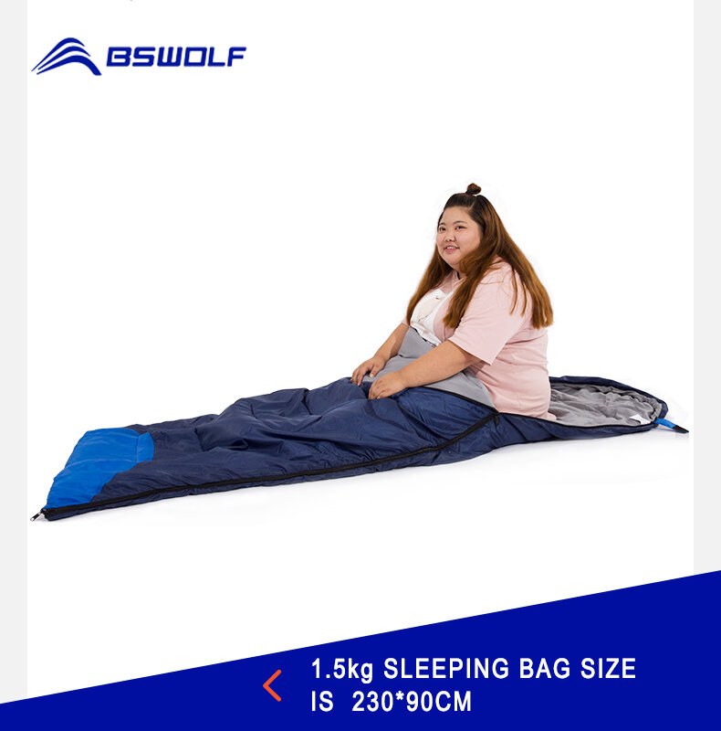 BSWOLF-Saco de dormir impermeável ultraleve, envelope quente, mochila, sacos para viajar ao ar livre, caminhadas, 4 estações