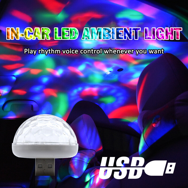 Mini USB RGB LED Disco Stage Light Portable Family Party Magic Ball Colorful Light Bar Club Stage Effect Lamp for Mobile Phone