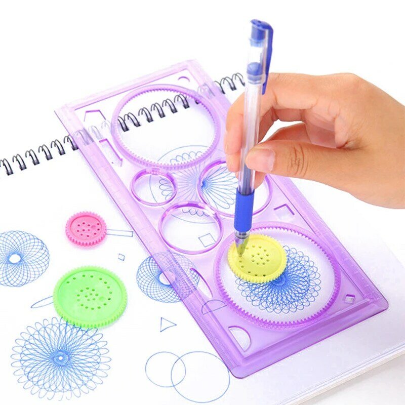 1pc Geometrische Lineal für Studenten Mathematik Zeichnung Ausarbeitung Werkzeuge Lernen Malerei Kinder Puzzle Spielzeug Spirograph Kunst Werkzeug