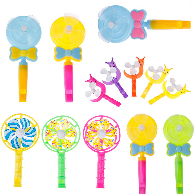 3/5 Pçs/set Plástico Moinho de Vento Assobiando Punho Brinquedos Pinwheel Cheerleading Toy For Kids Crianças