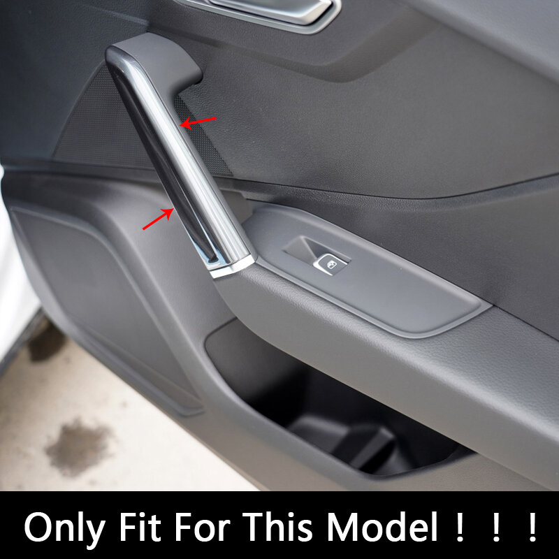 Poignée de porte intérieure de voiture en Fiber de carbone, garniture de couverture de décoration pour Audi Q2 2018 – 2021, accessoires modifiés