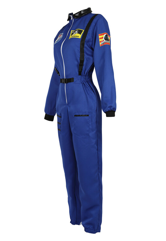 Astronaut Costume Adults Space Suit Men Women Couple Costumes Role Play Carnival Zipper Jumpsuit Astronaut White Costumes XS-3XL