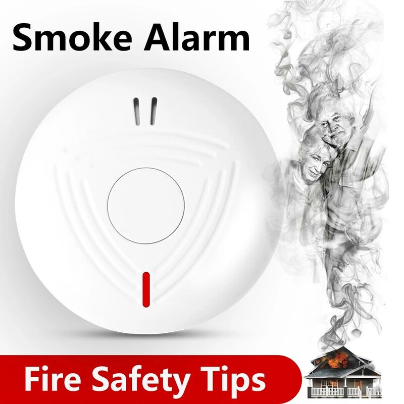 Alarma de detección de humo interconectada para el hogar, detector de humo con certificación UL, batería de litio incorporada